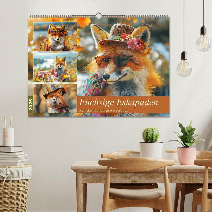 Fuchsige Eskapaden. Reineke mit noblen Accessoires (CALVENDO Wandkalender 2025)