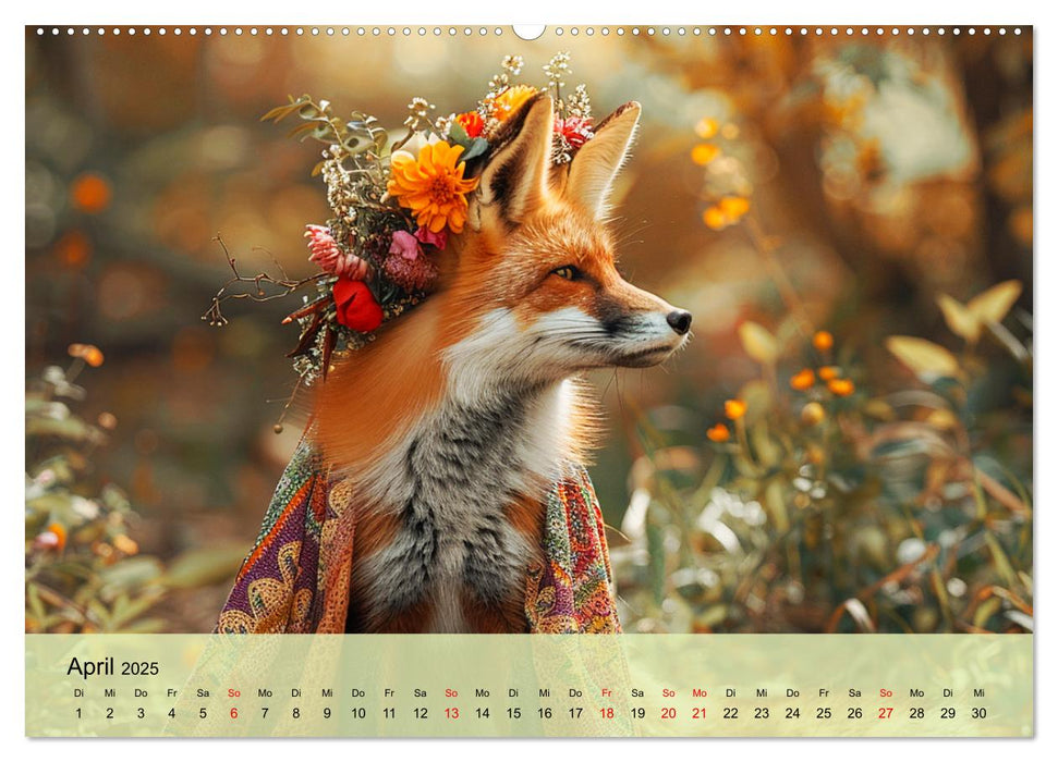 Fuchsige Eskapaden. Reineke mit noblen Accessoires (CALVENDO Wandkalender 2025)