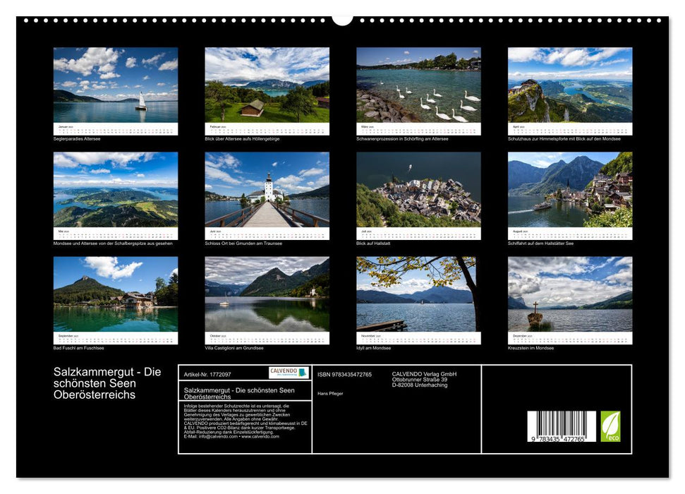 Salzkammergut - Die schönsten Seen Oberösterreichs (CALVENDO Premium Wandkalender 2025)