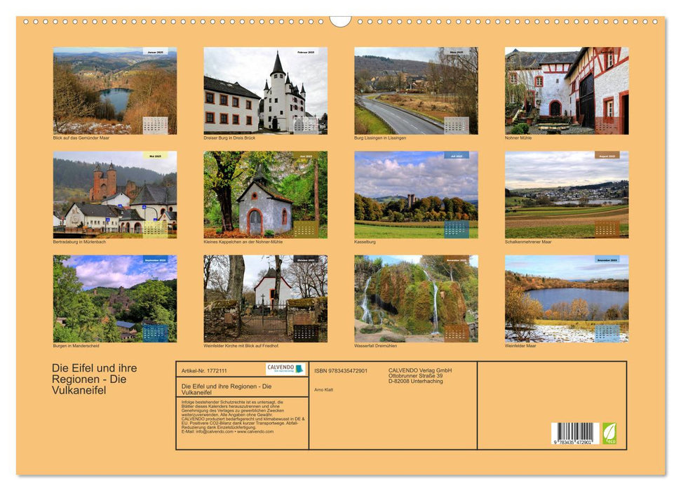 Die Eifel und ihre Regionen - Die Vulkaneifel (CALVENDO Wandkalender 2025)