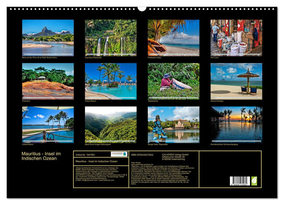 Mauritius - Insel im Indischen Ozean (CALVENDO Wandkalender 2025)