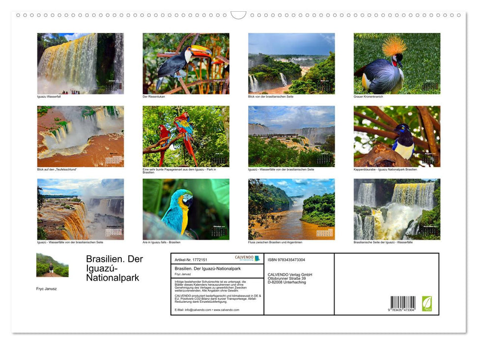 Brasilien. Der Iguazú-Nationalpark (CALVENDO Wandkalender 2025)