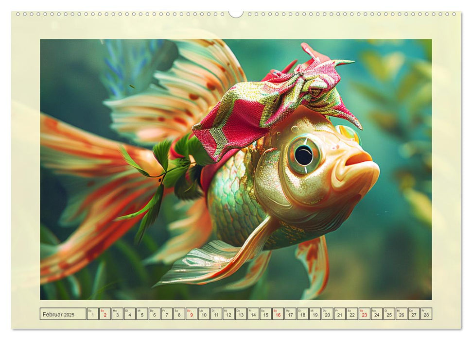 Fashion-Fisch. Die lustige Welt der Unterwasser-Mode (CALVENDO Premium Wandkalender 2025)