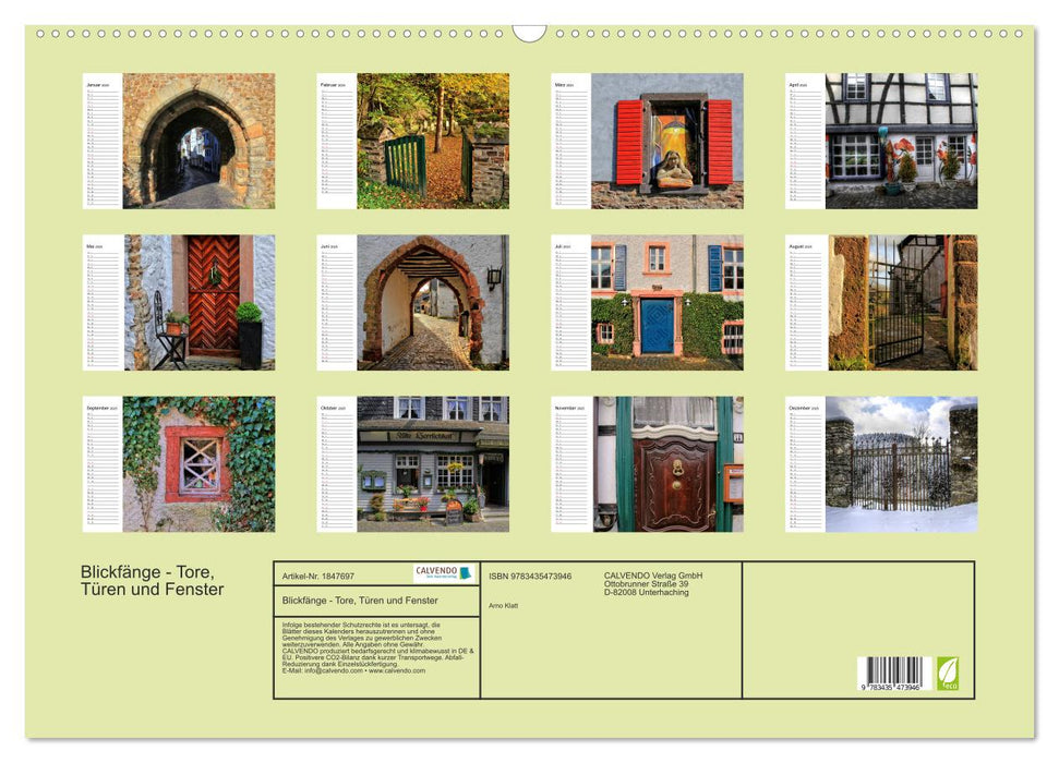 Blickfänge - Tore, Türen und Fenster (CALVENDO Wandkalender 2025)
