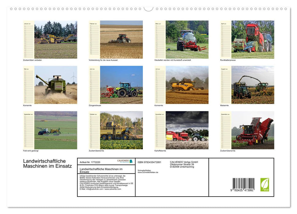 Landwirtschaftliche Maschinen im Einsatz (CALVENDO Premium Wandkalender 2025)