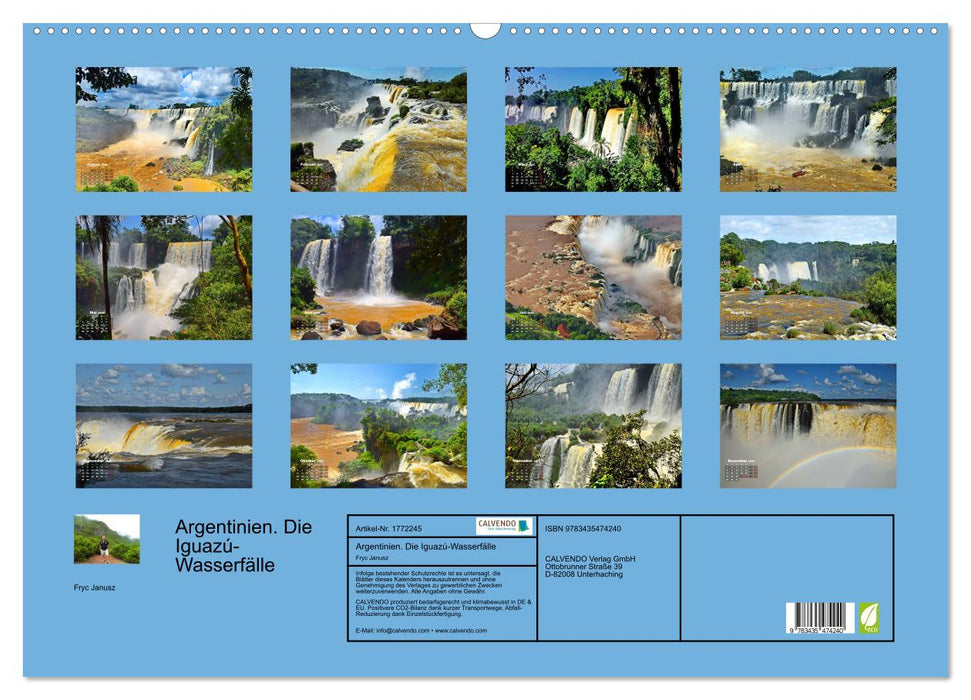 Argentinien. Die Iguazú-Wasserfälle (CALVENDO Wandkalender 2025)