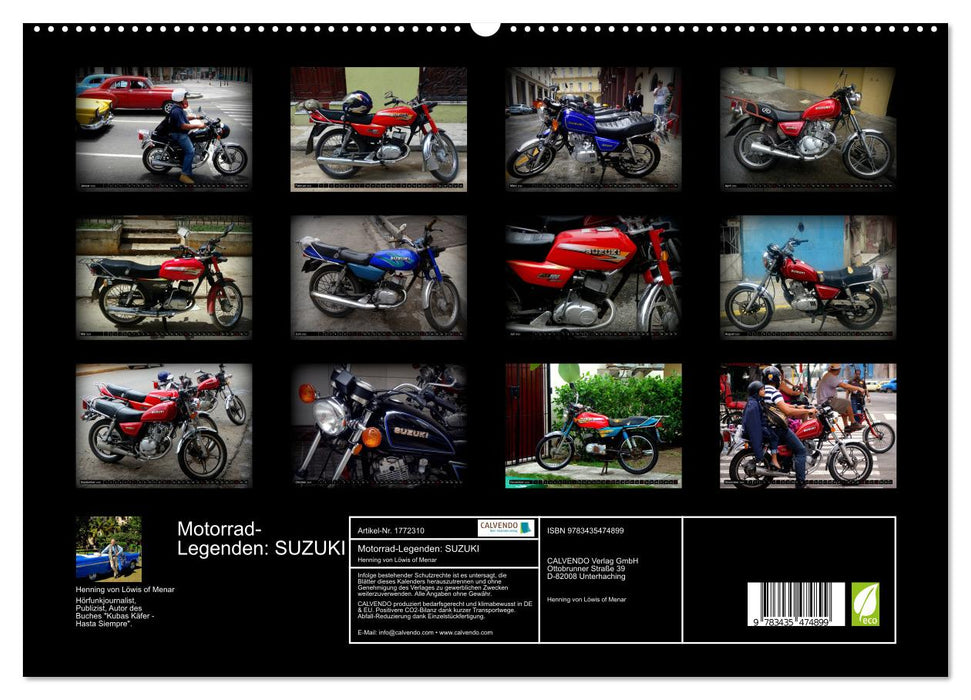 Motorrad-Legenden: SUZUKI (CALVENDO Premium Wandkalender 2025)