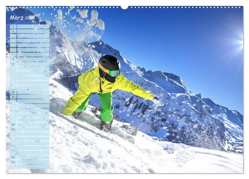 Ski und Snowboard - Leidenschaft im Schnee (CALVENDO Premium Wandkalender 2025)