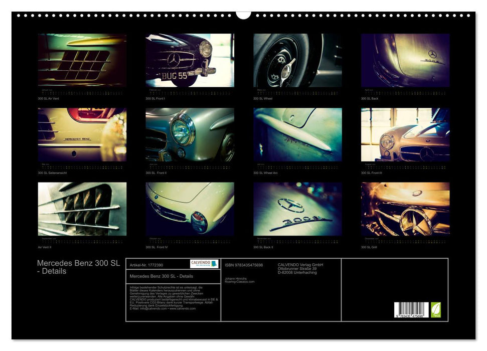 Mercedes Benz 300 SL - Details (CALVENDO Wandkalender 2025)