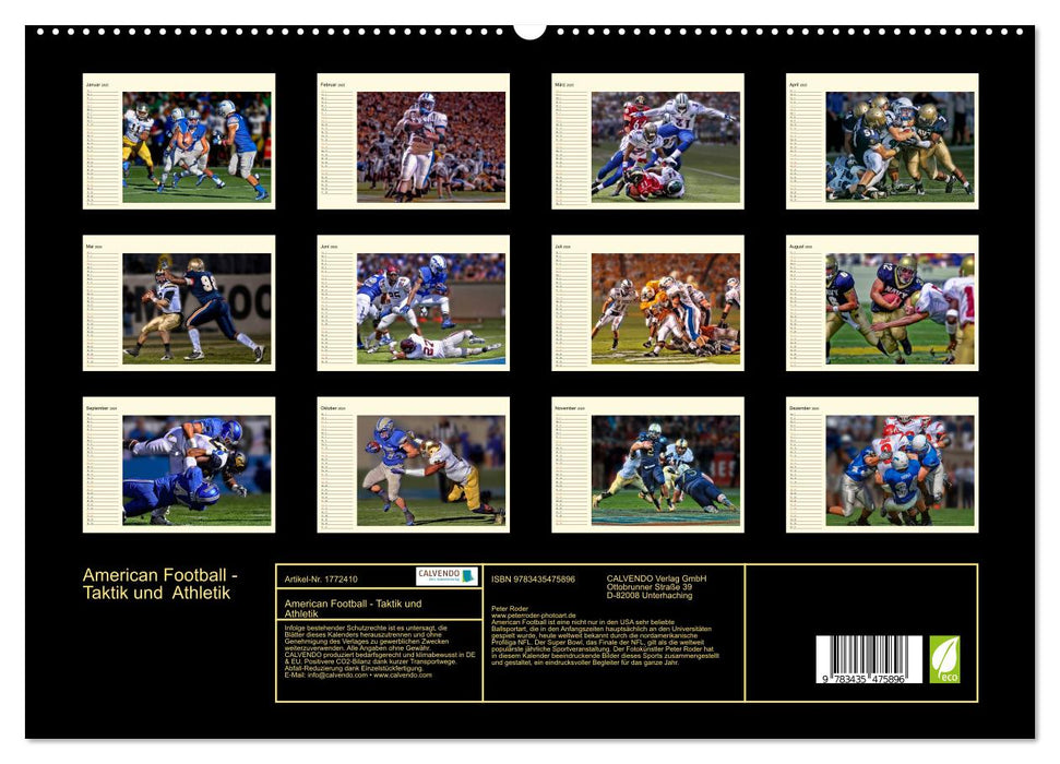 American Football - Taktik und Athletik (CALVENDO Premium Wandkalender 2025)