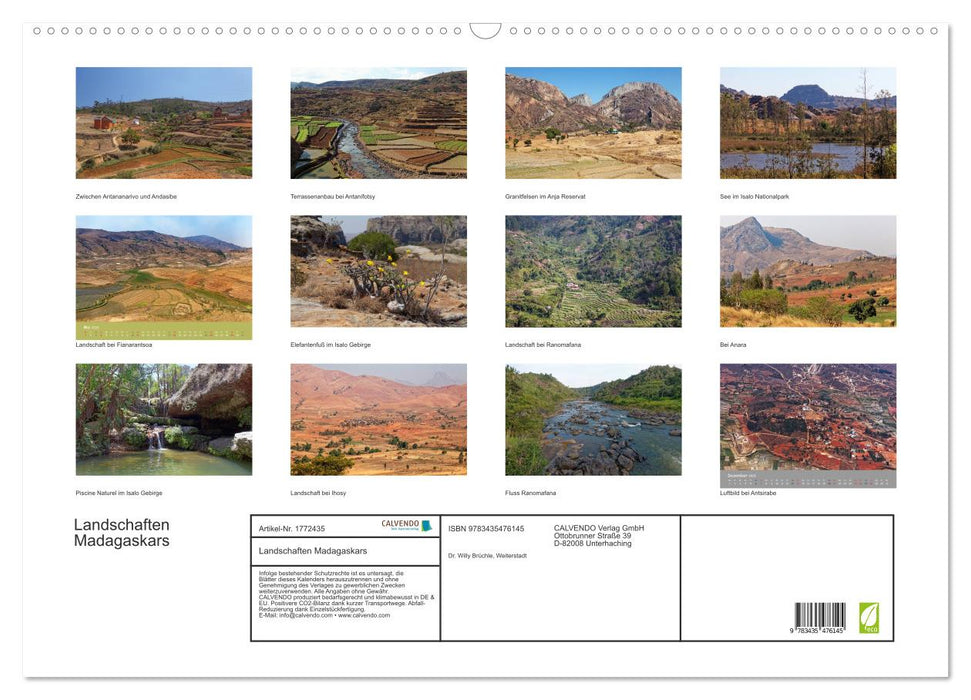 Landschaften Madagaskars (CALVENDO Wandkalender 2025)