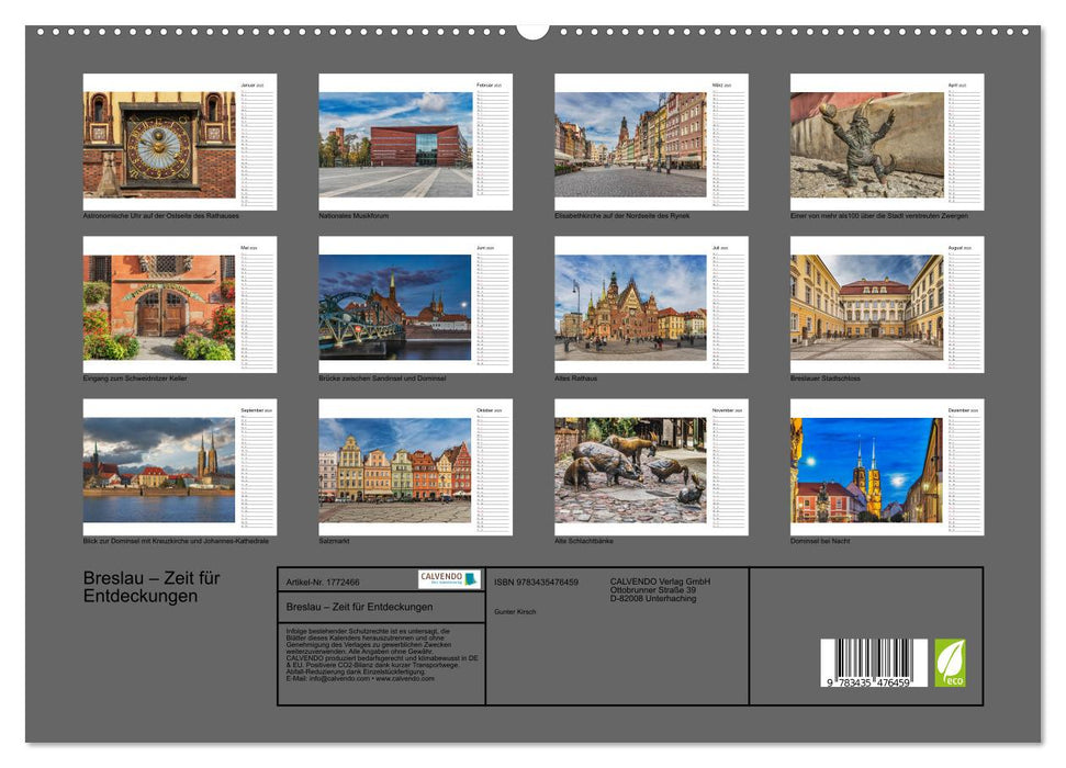 Breslau – Zeit für Entdeckungen (CALVENDO Premium Wandkalender 2025)