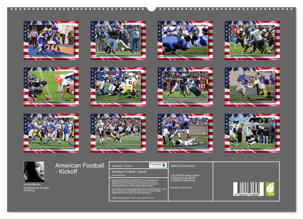 American Football - Kickoff (CALVENDO Premium Wandkalender 2025)