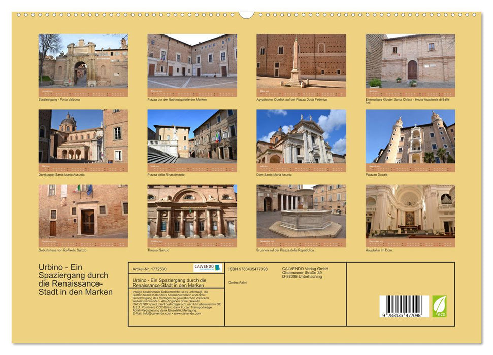 Urbino - Ein Spaziergang durch die Renaissance-Stadt in den Marken (CALVENDO Premium Wandkalender 2025)