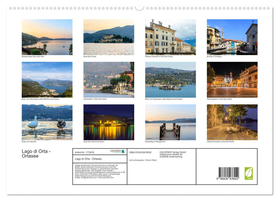 Lago di Orta - Ortasee (CALVENDO Premium Wandkalender 2025)