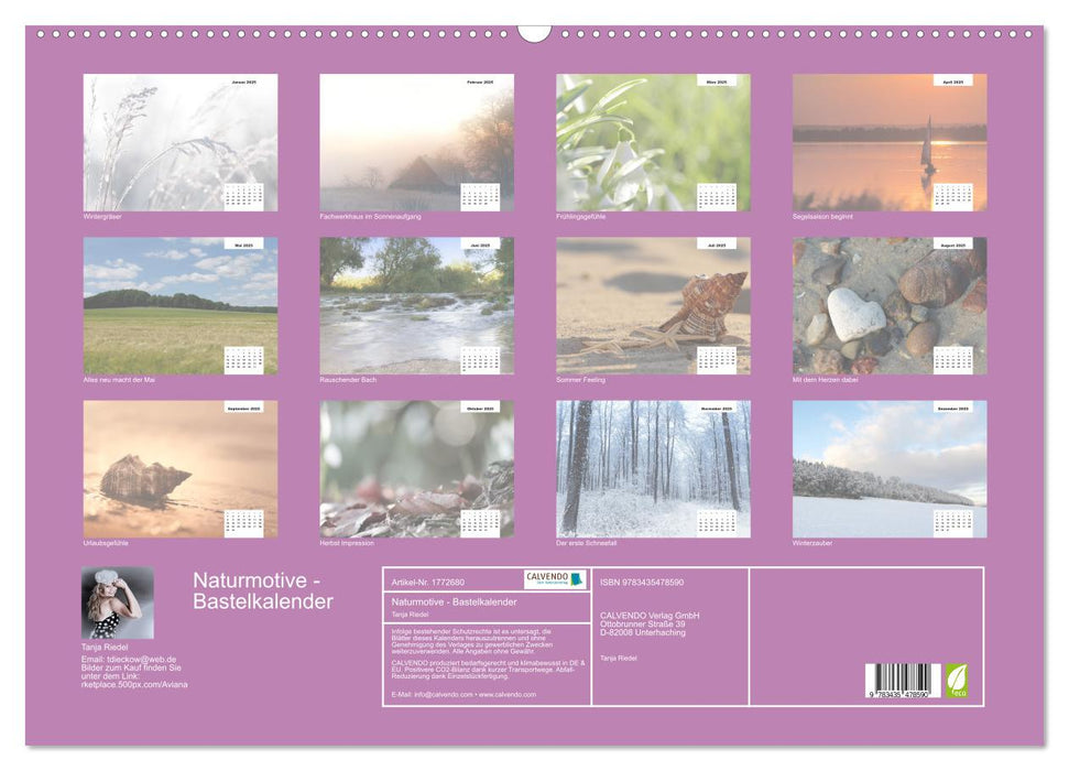 Naturmotive - Bastelkalender (CALVENDO Wandkalender 2025)