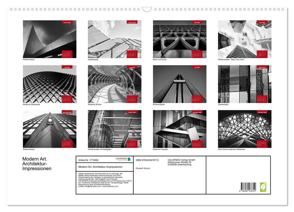 Modern Art. Architektur-Impressionen (CALVENDO Wandkalender 2025)