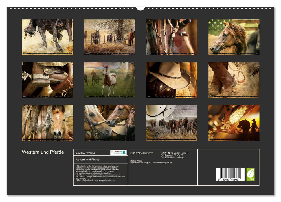 Western und Pferde (CALVENDO Premium Wandkalender 2025)