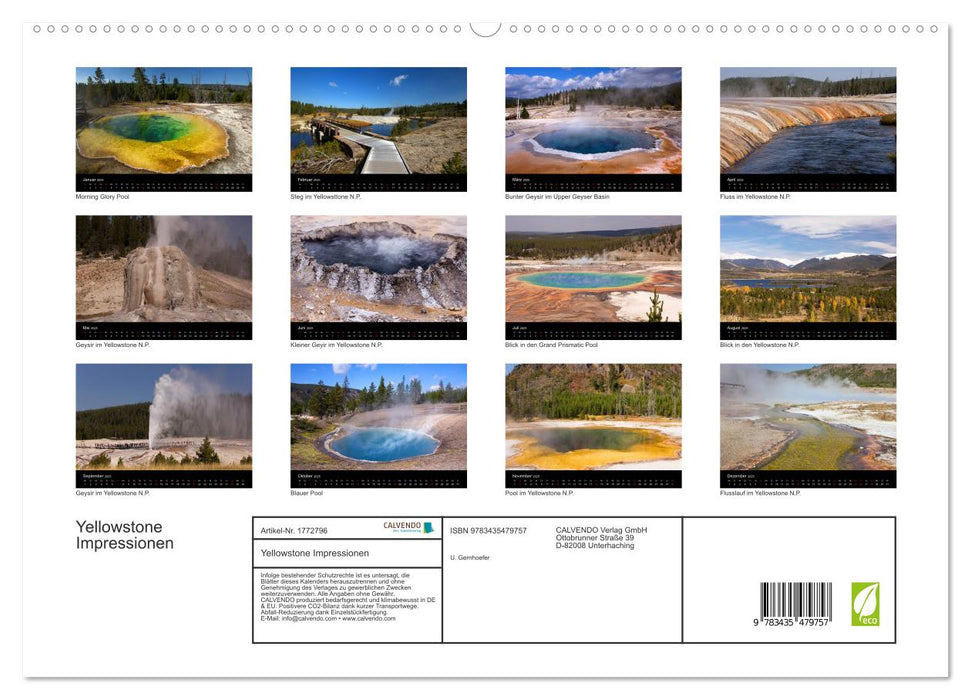 Yellowstone Impressionen (CALVENDO Premium Wandkalender 2025)