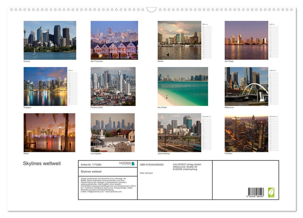 Skylines weltweit (CALVENDO Wandkalender 2025)