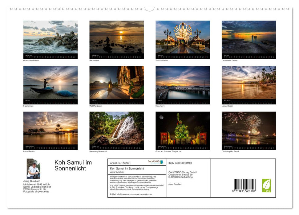 Koh Samui im Sonnenlicht (CALVENDO Premium Wandkalender 2025)