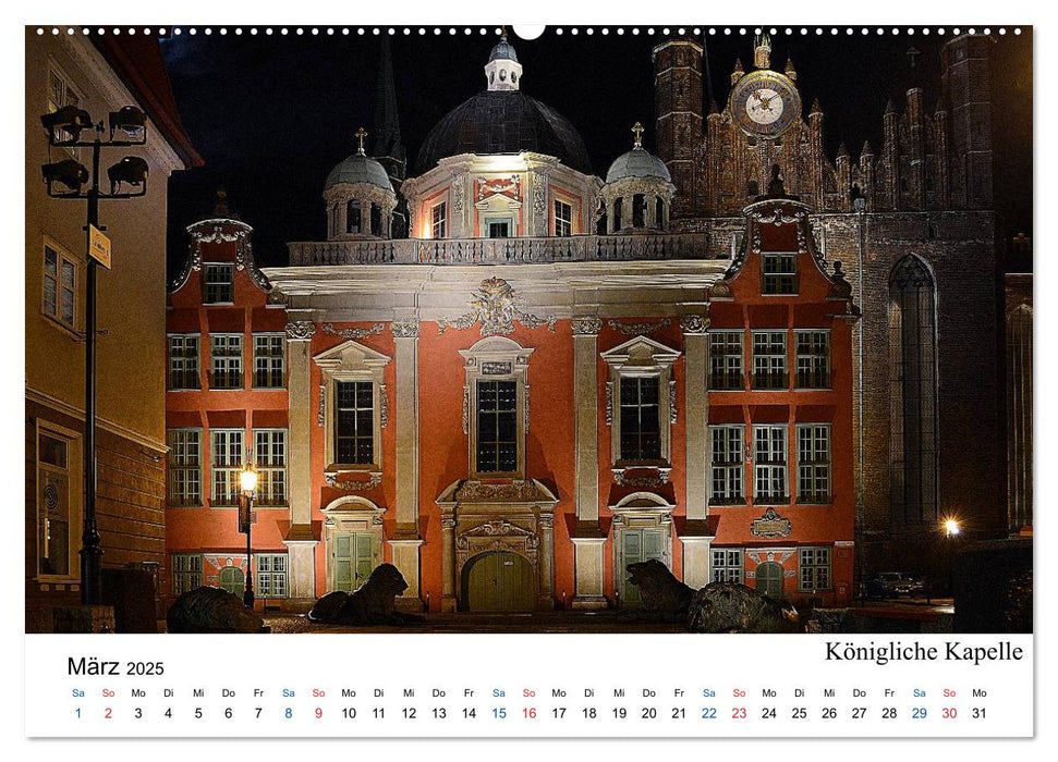 Das alte Danzig - Ein Stadtbummel am Abend (CALVENDO Premium Wandkalender 2025)