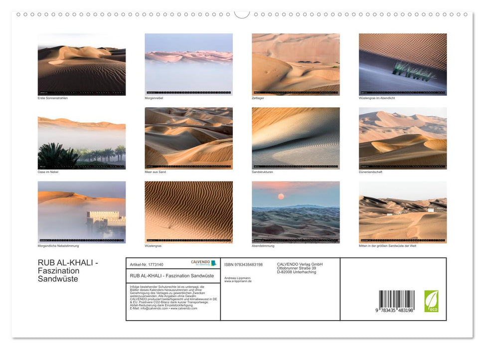 RUB AL-KHALI - Faszination Sandwüste (CALVENDO Premium Wandkalender 2025)