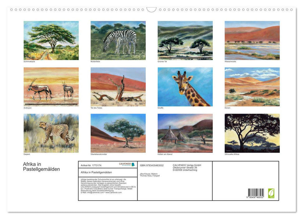 Afrika in Pastellgemälden (CALVENDO Wandkalender 2025)