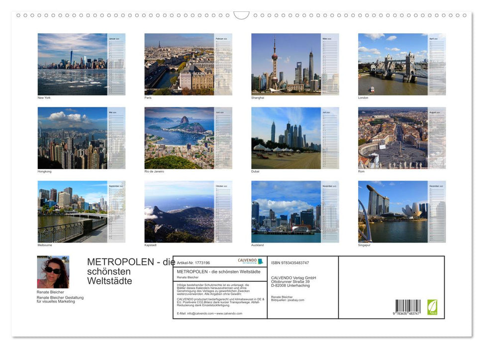 METROPOLEN - die schönsten Weltstädte (CALVENDO Wandkalender 2025)