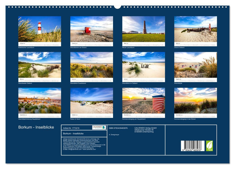 Borkum - Inselblicke (CALVENDO Premium Wandkalender 2025)