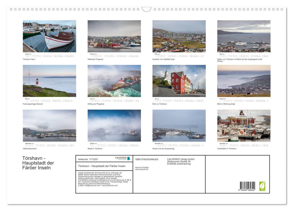 Tórshavn - Hauptstadt der Färöer Inseln (CALVENDO Wandkalender 2025)