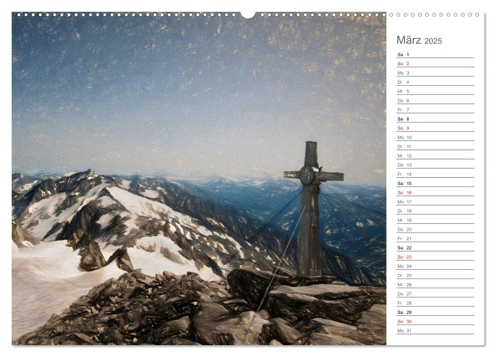 Kunstvolle Landschaften - Gemaltes Südtirol (CALVENDO Wandkalender 2025)