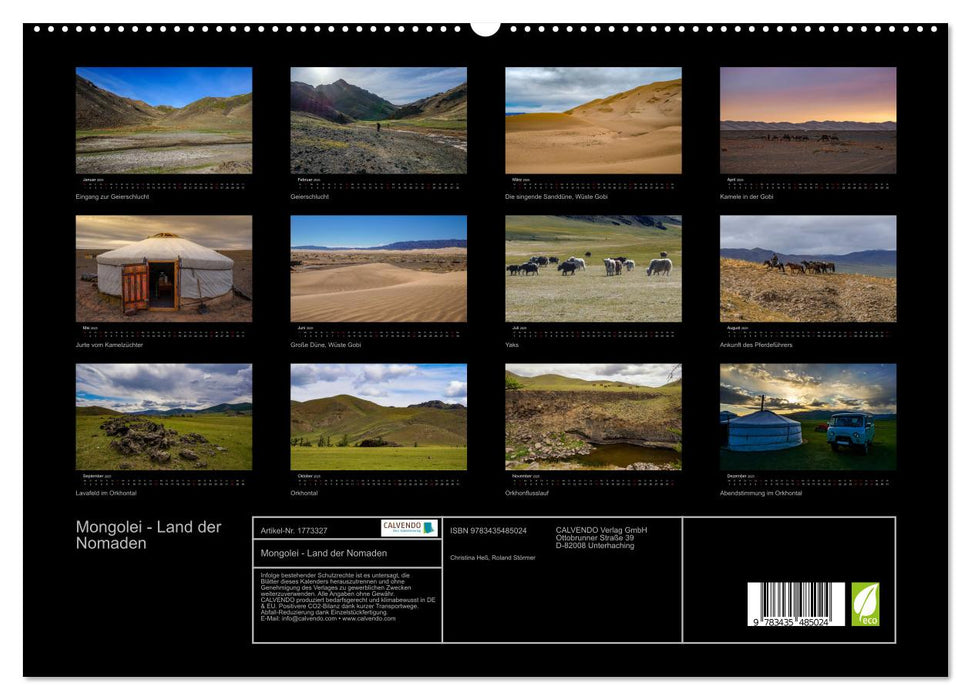 Mongolei - Land der Nomaden (CALVENDO Premium Wandkalender 2025)