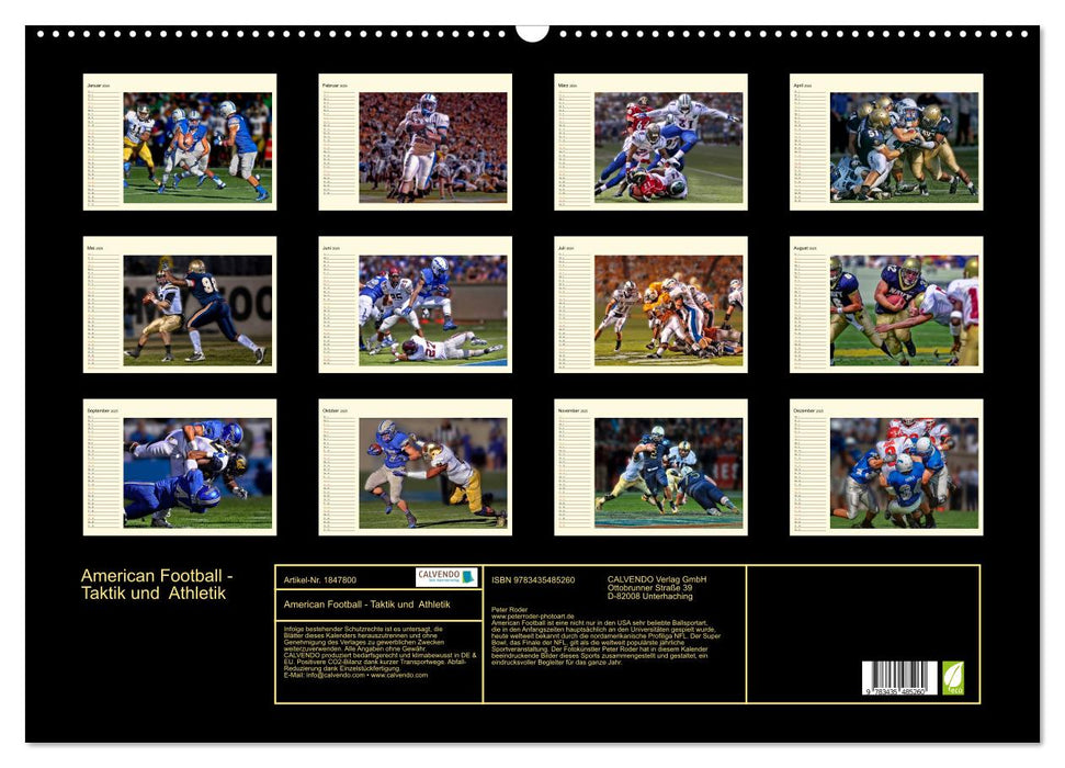 American Football - Taktik und Athletik (CALVENDO Wandkalender 2025)