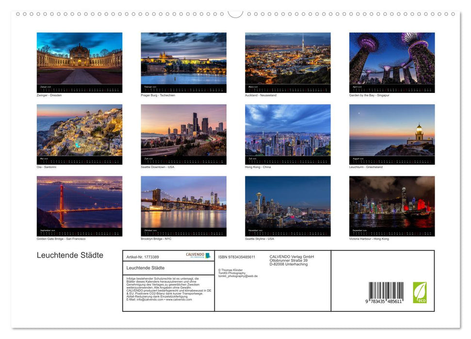 Leuchtende Städte (CALVENDO Premium Wandkalender 2025)