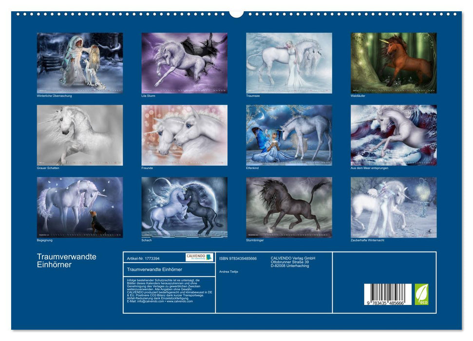 Traumverwandte Einhörner (CALVENDO Premium Wandkalender 2025)