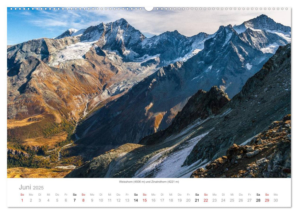 Walliser Alpen – Europas »kleiner« Himalaya (CALVENDO Premium Wandkalender 2025)