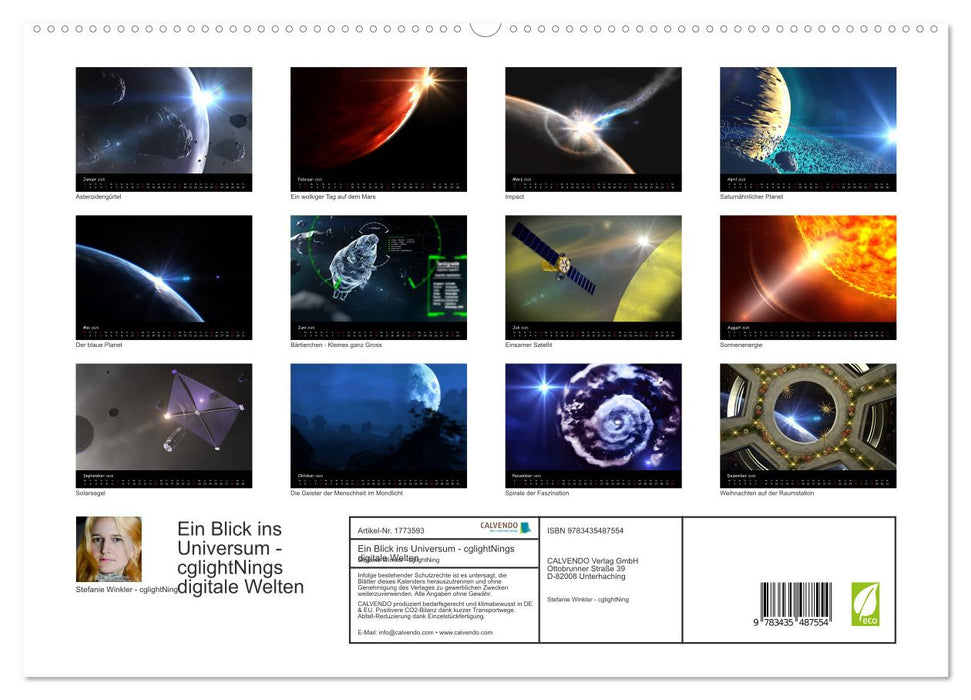 Ein Blick ins Universum - cglightNings digitale Welten (CALVENDO Premium Wandkalender 2025)