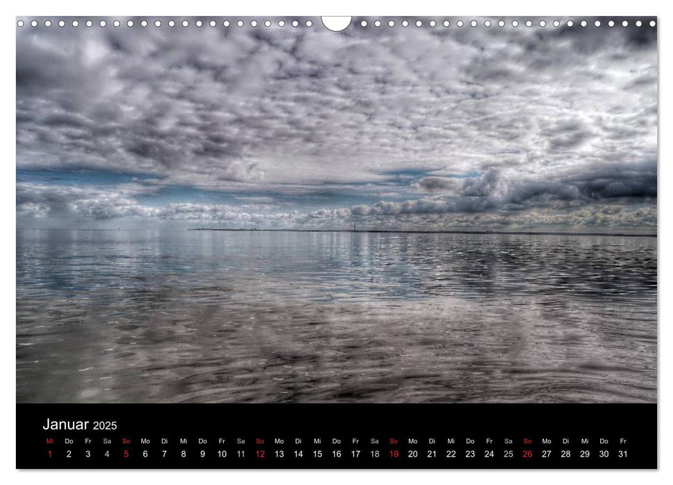 Zeit für... Insel Neuwerk - Himmel, Deiche, Watt und Meer (CALVENDO Wandkalender 2025)