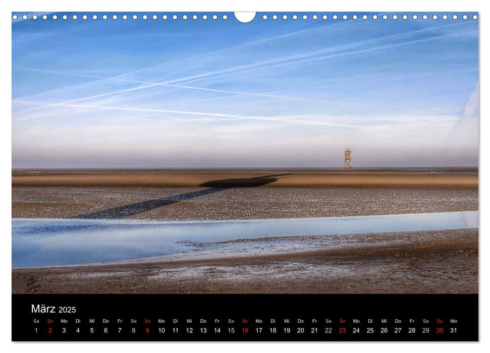 Zeit für... Insel Neuwerk - Himmel, Deiche, Watt und Meer (CALVENDO Wandkalender 2025)