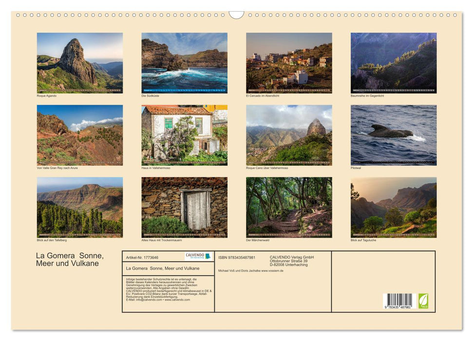 La Gomera Sonne, Meer und Vulkane (CALVENDO Wandkalender 2025)