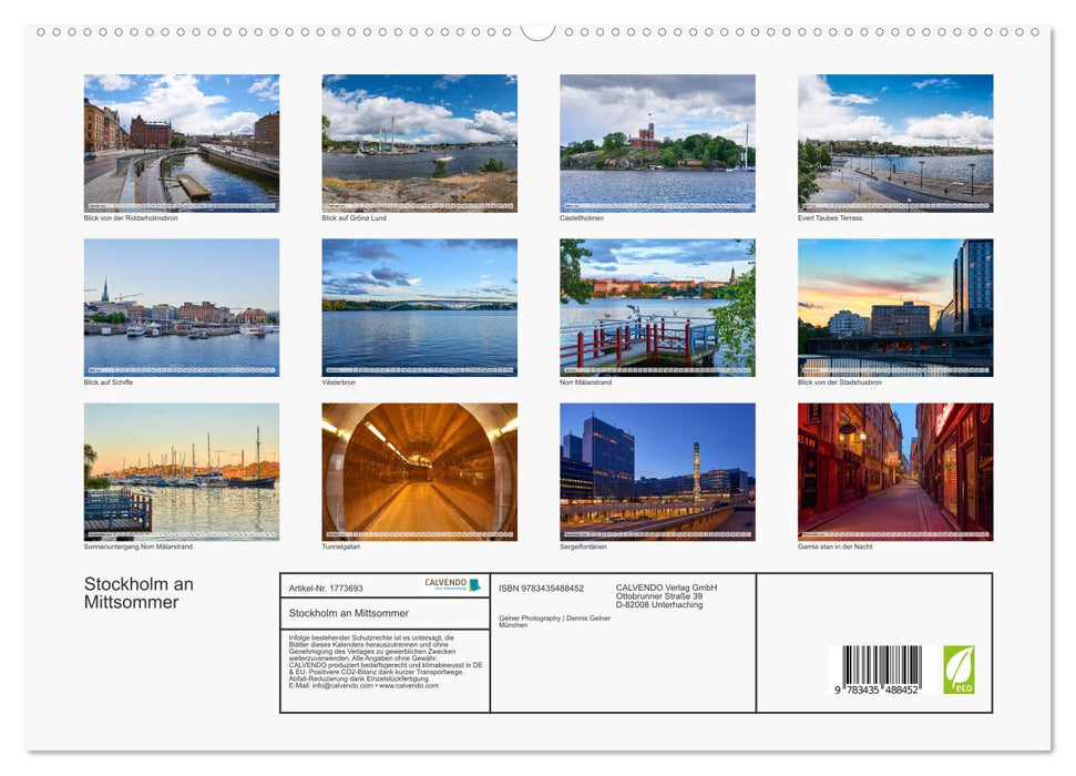 Stockholm an Mittsommer (CALVENDO Premium Wandkalender 2025)