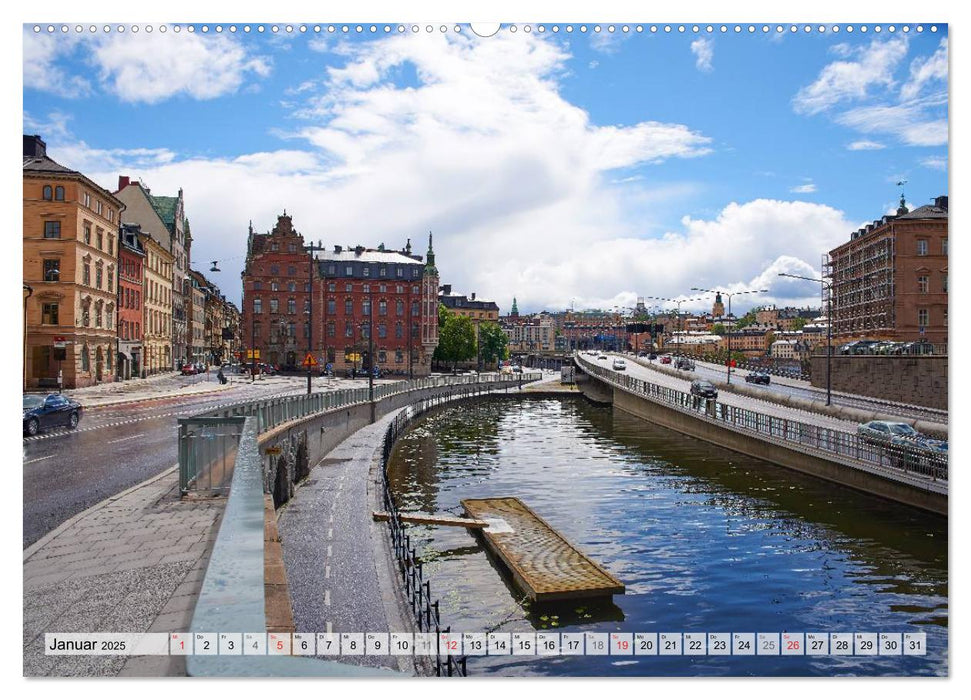 Stockholm an Mittsommer (CALVENDO Premium Wandkalender 2025)