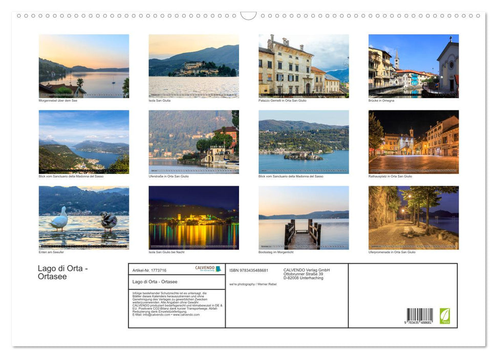 Lago di Orta - Ortasee (CALVENDO Wandkalender 2025)