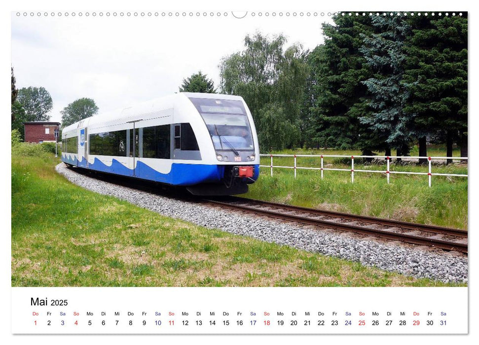 Eisenbahnen auf Usedom (CALVENDO Premium Wandkalender 2025)