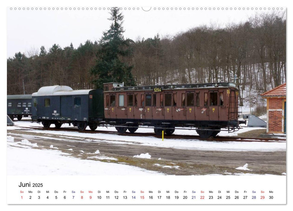 Eisenbahnen auf Usedom (CALVENDO Premium Wandkalender 2025)