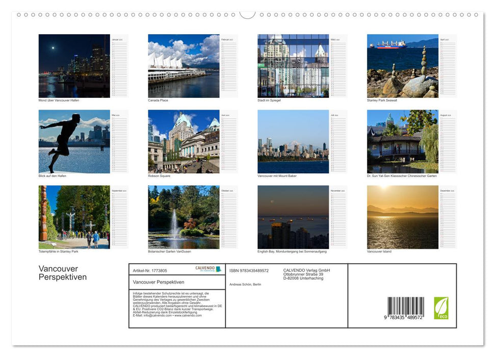 Vancouver Perspektiven (CALVENDO Premium Wandkalender 2025)