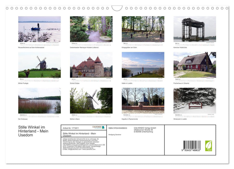 Stille Winkel im Hinterland - Mein Usedom (CALVENDO Wandkalender 2025)