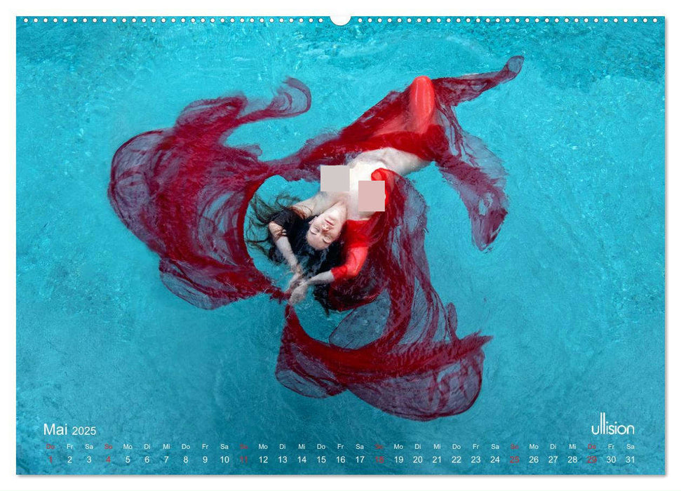 Wasserspiele - Akt im Tanz der Schwerelosigkeit (CALVENDO Premium Wandkalender 2025)