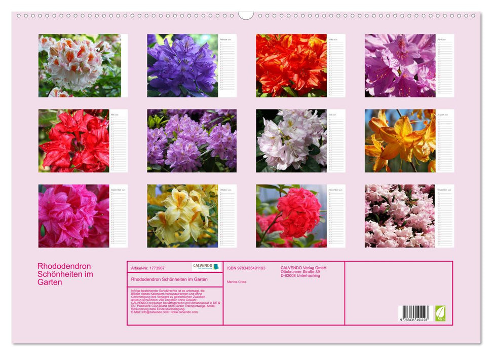 Rhododendron Schönheiten im Garten (CALVENDO Wandkalender 2025)